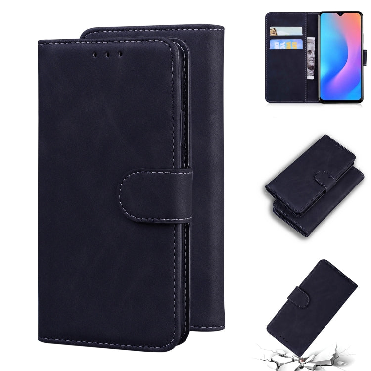 For Blackview A60 Pro Skin Feel Pure Color Flip Leather Phone Case(Black) - More Brand by PMC TechLife | Online Shopping South Africa | PMC TechLife