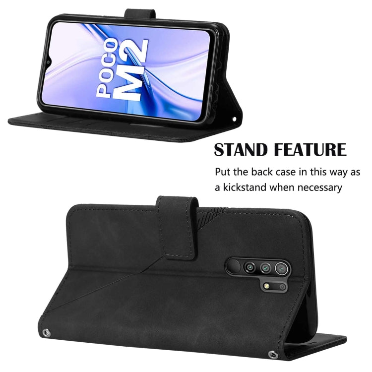 For Xiaomi Redmi 9 / 9 Power / Poco M2 Crossbody 3D Embossed Flip Leather Phone Case(Black) - Xiaomi Cases by PMC TechLife | Online Shopping South Africa | PMC TechLife