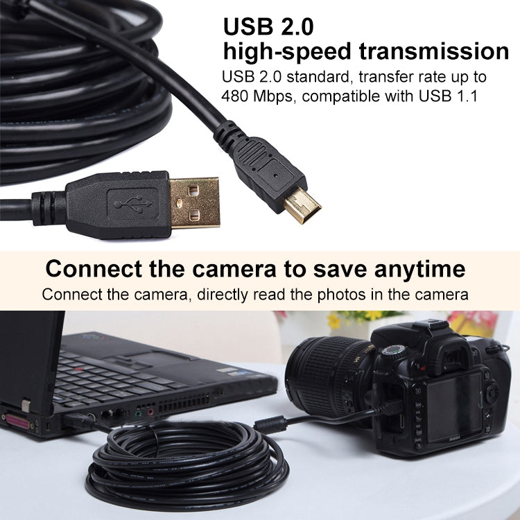 10m Mini 5 Pin to USB 2.0 Camera Extension Data Cable -  by PMC TechLife | Online Shopping South Africa | PMC TechLife | Buy Now Pay Later Mobicred