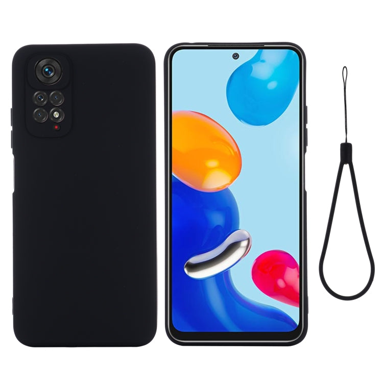 For Xiaomi Redmi Note 11 Pro 4G / 5G Pure Color Liquid Silicone Shockproof Phone Case(Black) - Xiaomi Cases by PMC Jewellery | Online Shopping South Africa | PMC Jewellery