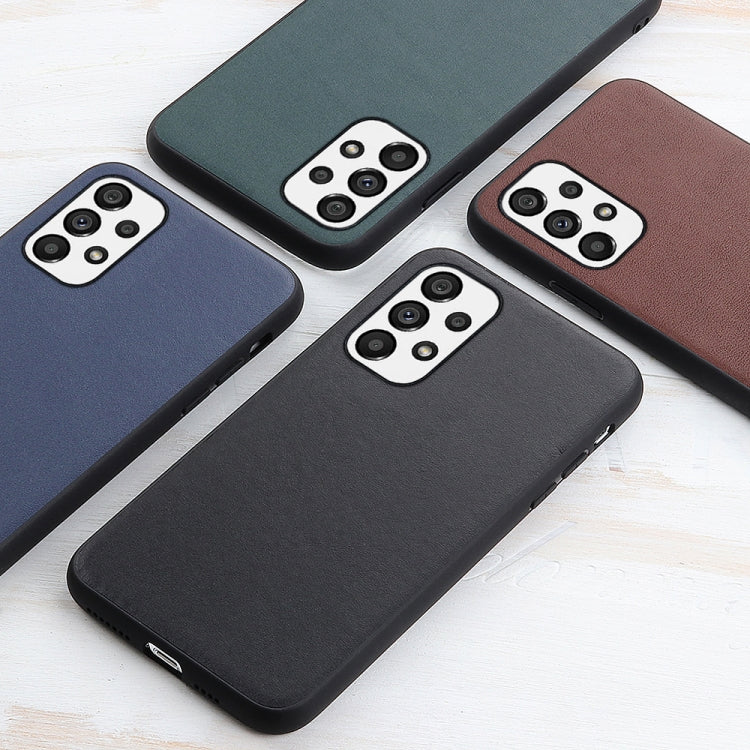 For Samsung Galaxy A73 5G Accurate Hole Lambskin Texture Genuine Leather Phone Case(Green) - free shipping - PMC TechLife - Order now!