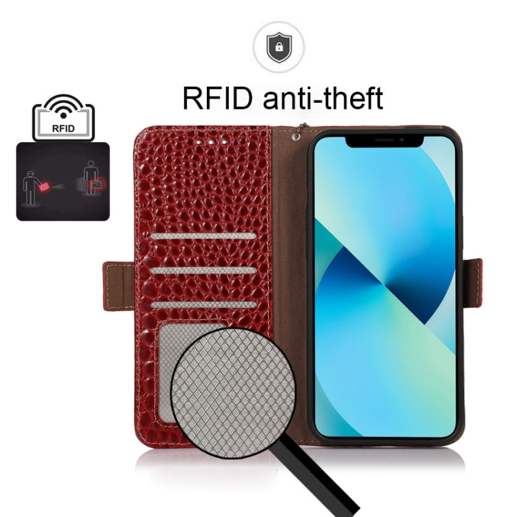 For Sony Xperia 10 IV Crocodile Top Layer Cowhide Leather Phone Case(Red) - Sony Cases by PMC TechLife | Online Shopping South Africa | PMC TechLife | Buy Now Pay Later Mobicred