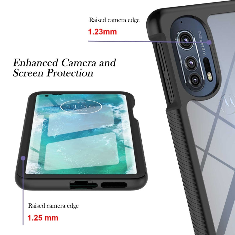 For Motorola Edge+ 2022 Starry Sky Solid Color Series PC + TPU Phone Case with PET Film(Black) - Motorola Cases by PMC TechLife | Online Shopping South Africa | PMC TechLife