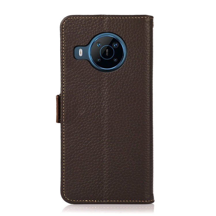 For Nokia X100 KHAZNEH Side-Magnetic Litchi Genuine Leather RFID Phone Case(Brown) - Nokia Cases by PMC TechLife | Online Shopping South Africa | PMC TechLife | Buy Now Pay Later Mobicred