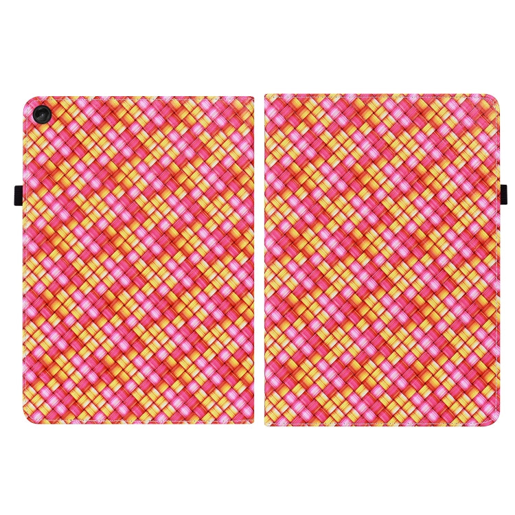 For Lenovo Tab M10 Plus 10.6 3rd Gen. Color Weave Leather Tablet Case with Holder(Rose Red) - Lenovo by PMC TechLife | Online Shopping South Africa | PMC TechLife | Buy Now Pay Later Mobicred
