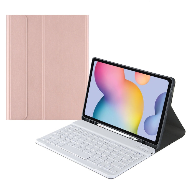 Square Cap Bluetooth Keyboard Leather Case with Pen Slot for Samsung Galaxy Tab S6 Lite(Rose Gold) - Samsung Keyboard by PMC TechLife | Online Shopping South Africa | PMC TechLife