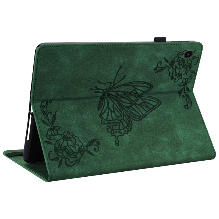 For Realme Pad Butterfly Flower Embossed Leather Tablet Case(Green) - Realme by PMC TechLife | Online Shopping South Africa | PMC TechLife | Buy Now Pay Later Mobicred