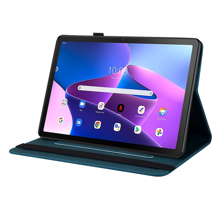 For Lenovo Tab M10 Plus 10.6 3rd Gen Butterfly Flower Embossed Leather Tablet Case(Blue) - Lenovo by PMC TechLife | Online Shopping South Africa | PMC TechLife | Buy Now Pay Later Mobicred