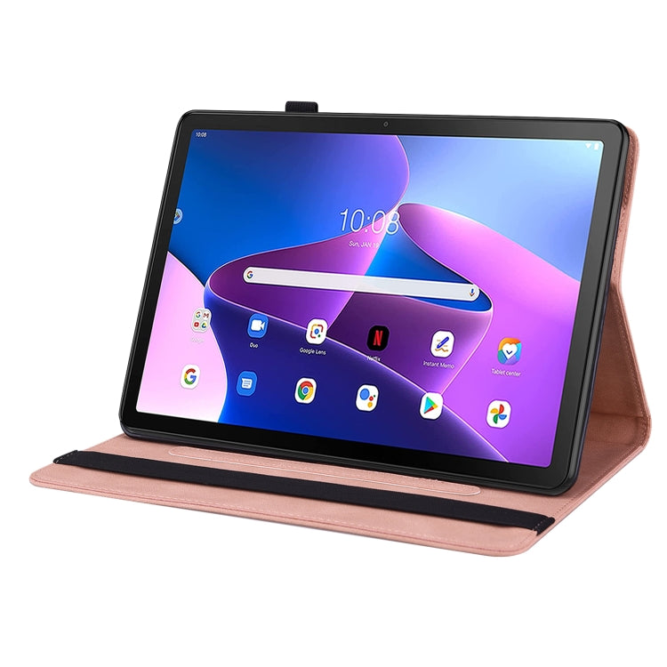 For Lenovo Tab M10 Plus 10.6 3rd Gen Butterfly Flower Embossed Leather Tablet Case(Rose Gold) - Lenovo by PMC TechLife | Online Shopping South Africa | PMC TechLife | Buy Now Pay Later Mobicred
