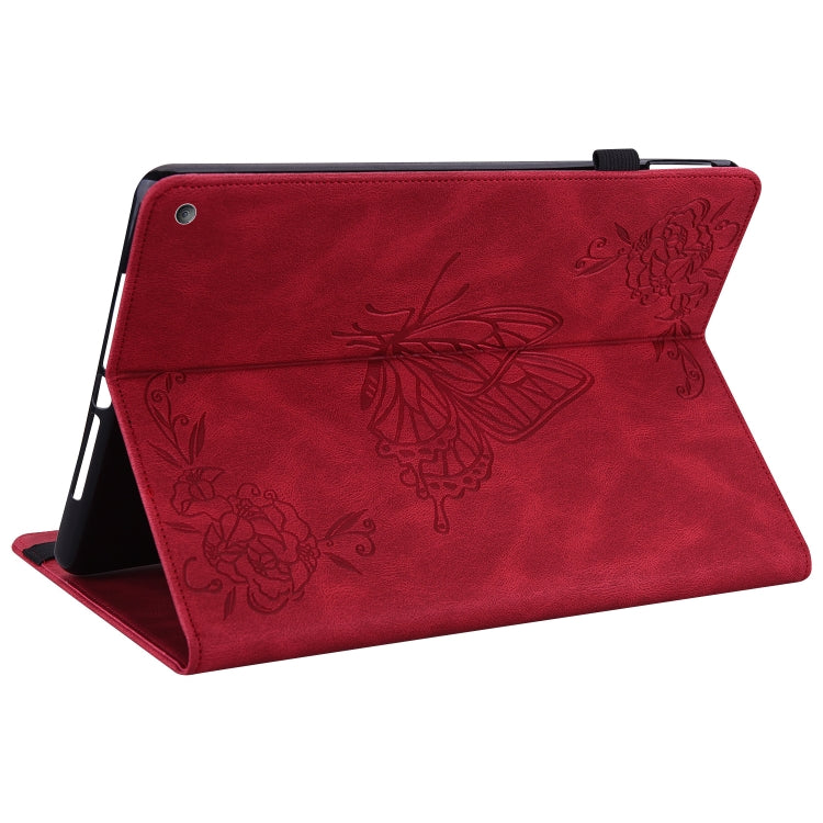 For Amazon Kindle Fire HD 10 2021 / 10 Plus 2021 Butterfly Flower Embossed Leather Tablet Case(Red) - Amazon by PMC TechLife | Online Shopping South Africa | PMC TechLife | Buy Now Pay Later Mobicred