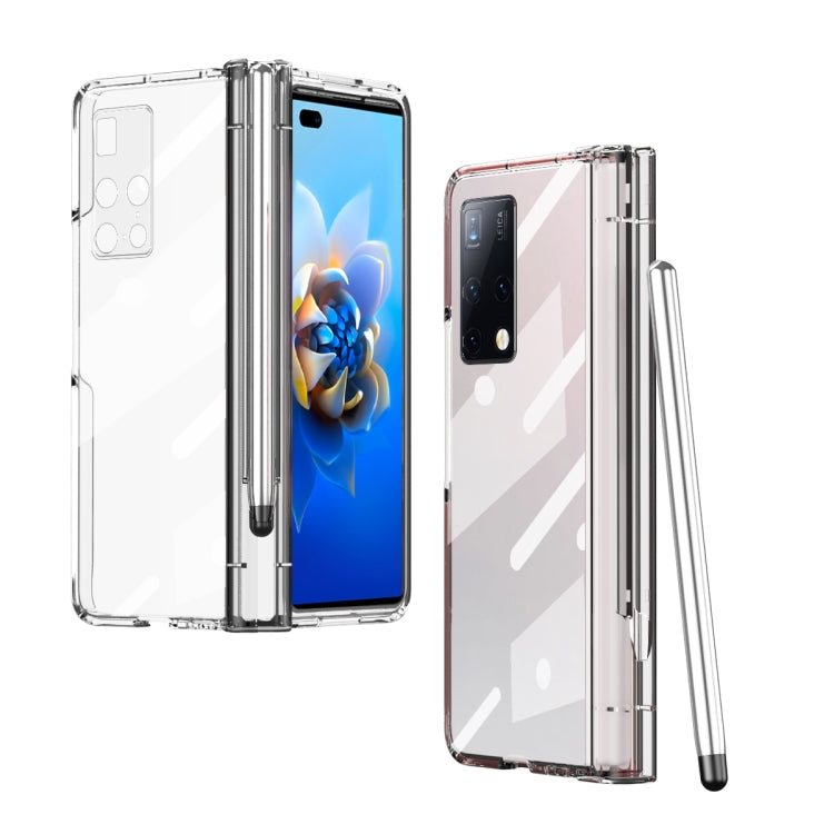 For Huawei Mate X2 Electroplating Hinge Phone Case with Stylus(Transparent) - Huawei Cases by PMC TechLife | Online Shopping South Africa | PMC TechLife | Buy Now Pay Later Mobicred