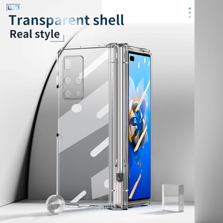 For Huawei Mate X2 Electroplating Hinge Phone Case with Stylus(Transparent) - Huawei Cases by PMC TechLife | Online Shopping South Africa | PMC TechLife | Buy Now Pay Later Mobicred