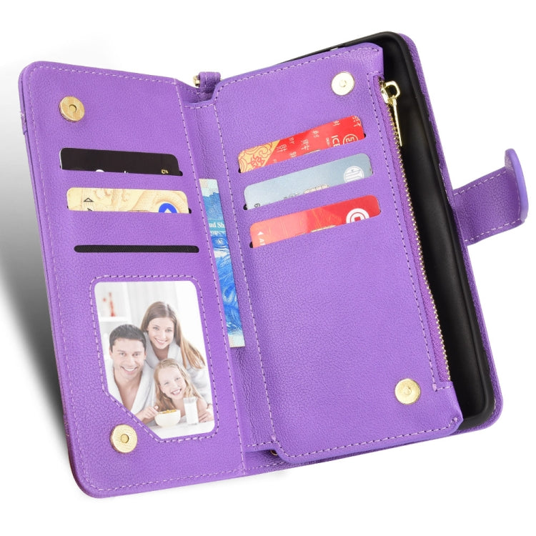 For Doogee S88 Pro / S88 Plus Litchi Texture Zipper Leather Phone Case(Purple) - Doogee Cases by PMC TechLife | Online Shopping South Africa | PMC TechLife | Buy Now Pay Later Mobicred