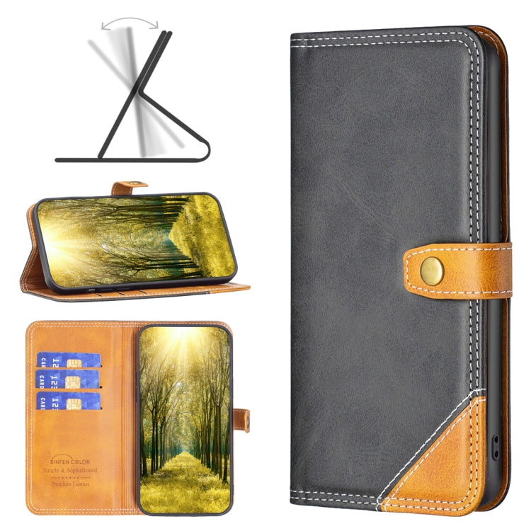 For OPPO Reno7 5G / Find X5 Lite Color Matching Double Sewing Thread Leather Phone Case(Black) - OPPO Cases by PMC TechLife | Online Shopping South Africa | PMC TechLife | Buy Now Pay Later Mobicred