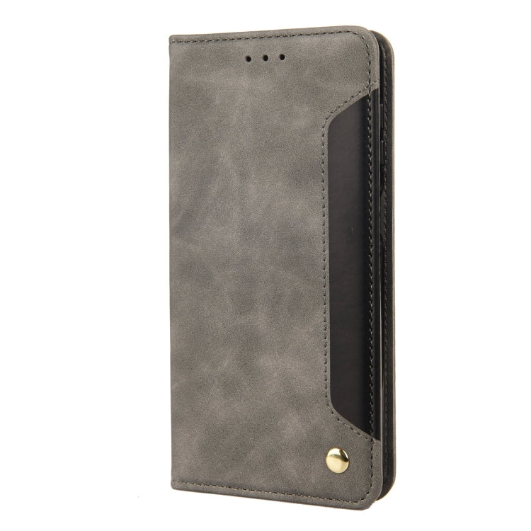 For Motorola Moto G52 Skin Feel Splicing Leather Phone Case(Grey) - Motorola Cases by PMC TechLife | Online Shopping South Africa | PMC TechLife | Buy Now Pay Later Mobicred