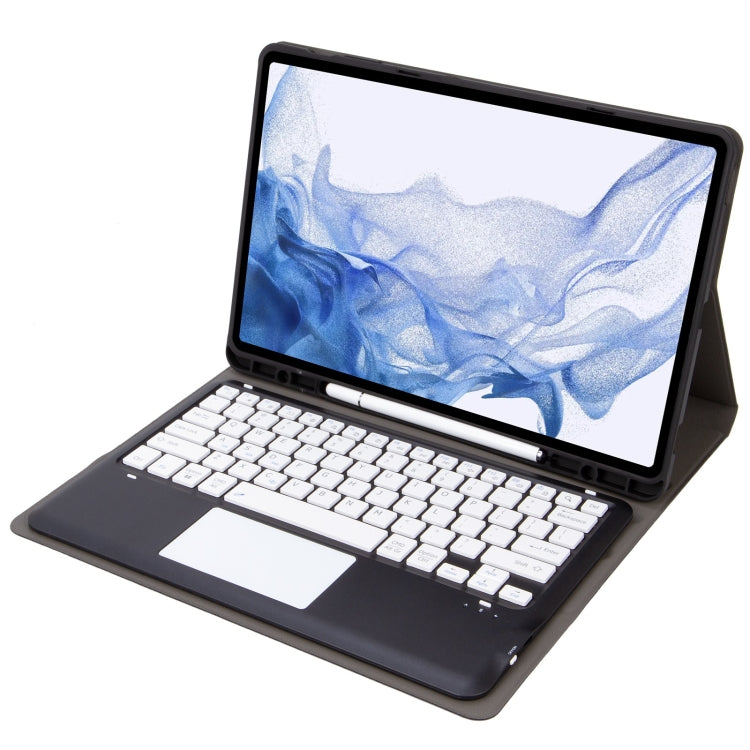 T800B-A Touch Pad Detachable Bluetooth Keyboard Leather Tablet Case For Samsung Galaxy Tab S8+/S7+/S7 FE(Black) - Samsung Keyboard by PMC TechLife | Online Shopping South Africa | PMC TechLife
