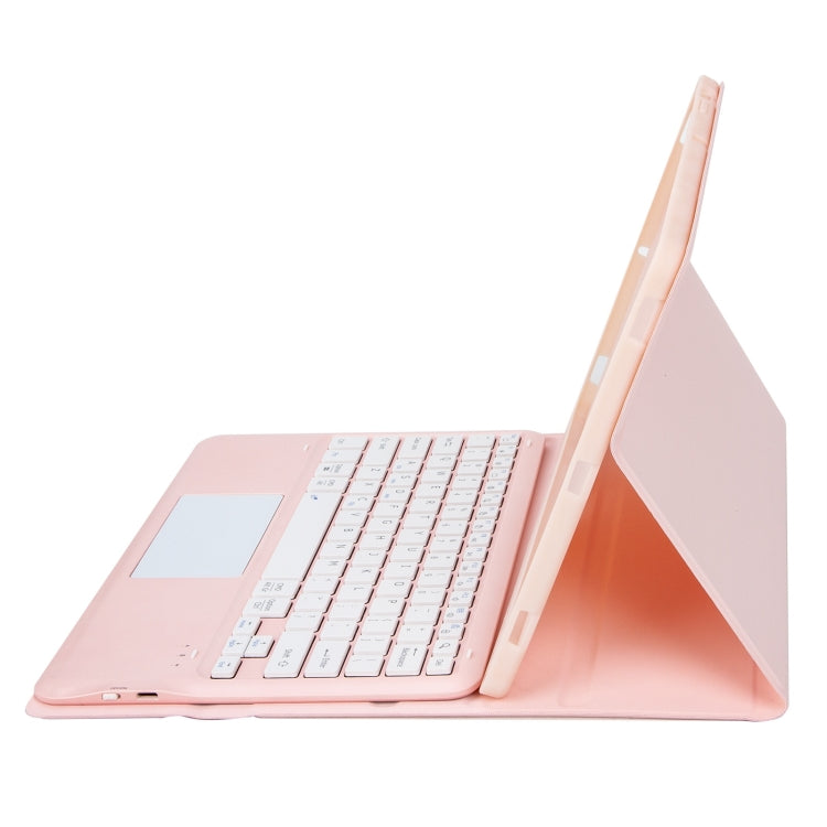 T800B-A Touch Pad Detachable Bluetooth Keyboard Leather Tablet Case For Samsung Galaxy Tab S8+/S7+/S7 FE(Pink) - Samsung Keyboard by PMC TechLife | Online Shopping South Africa | PMC TechLife