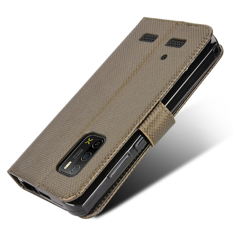 For Ulefone Armor X10 / X10 Pro Diamond Texture Leather Phone Case(Brown) - free shipping - PMC Jewellery - Order now!