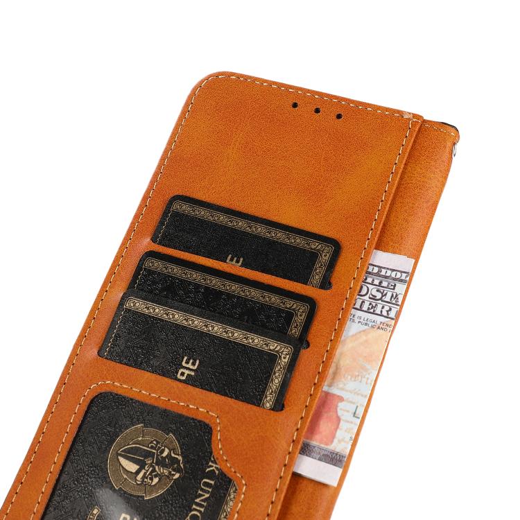 For iPhone 17 Pro KHAZNEH Dual-color Cowhide Texture Flip Leather Phone Case(Rose Gold) - free shipping - PMc TechLife - Order now!