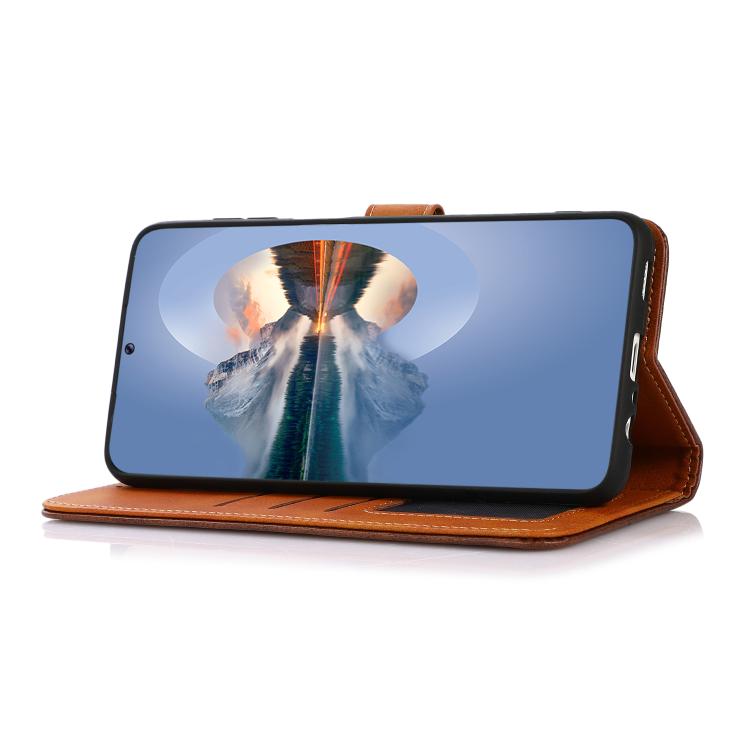 For iPhone 17 Pro KHAZNEH Dual-color Cowhide Texture Flip Leather Phone Case(Rose Gold) - free shipping - PMc TechLife - Order now!