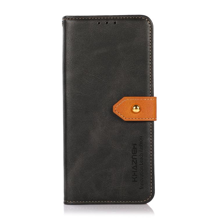 For iPhone 17 Air KHAZNEH Dual-color Cowhide Texture Flip Leather Phone Case(Black) - free shipping - PMc TechLife - Order now!