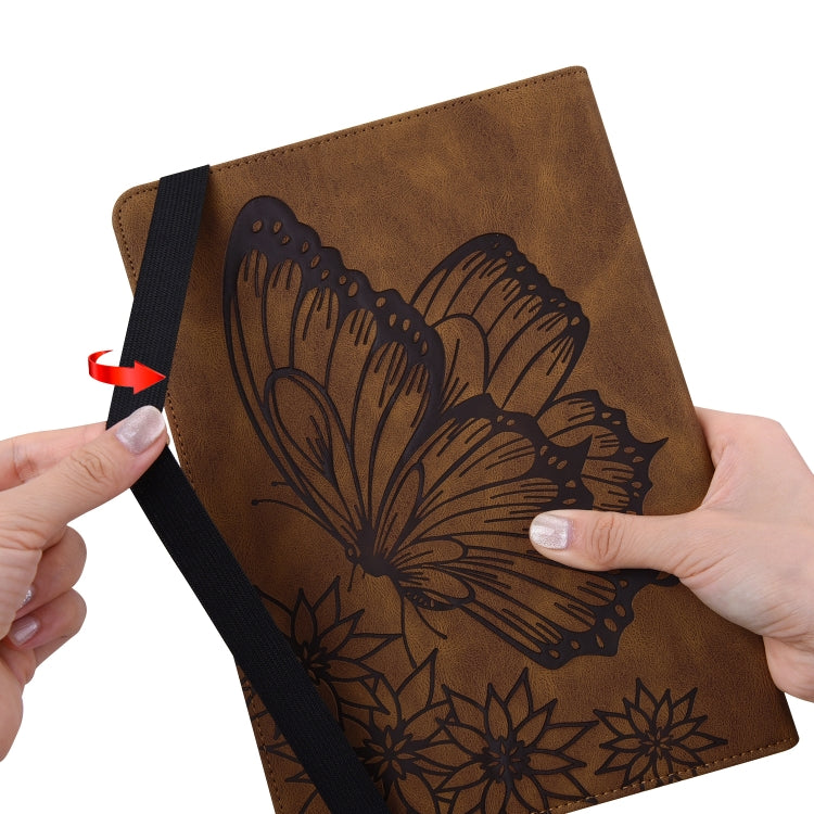 For Huawei MatePad 11 2021 Big Butterfly Embossed Leather Tablet Case(Brown) - Huawei by PMC TechLife | Online Shopping South Africa | PMC TechLife | Buy Now Pay Later Mobicred