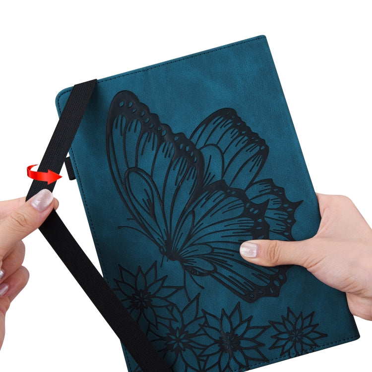 For OPPO Pad 11 inch 2022 Big Butterfly Embossed Leather Tablet Case(Blue) - OPPO by PMC TechLife | Online Shopping South Africa | PMC TechLife | Buy Now Pay Later Mobicred