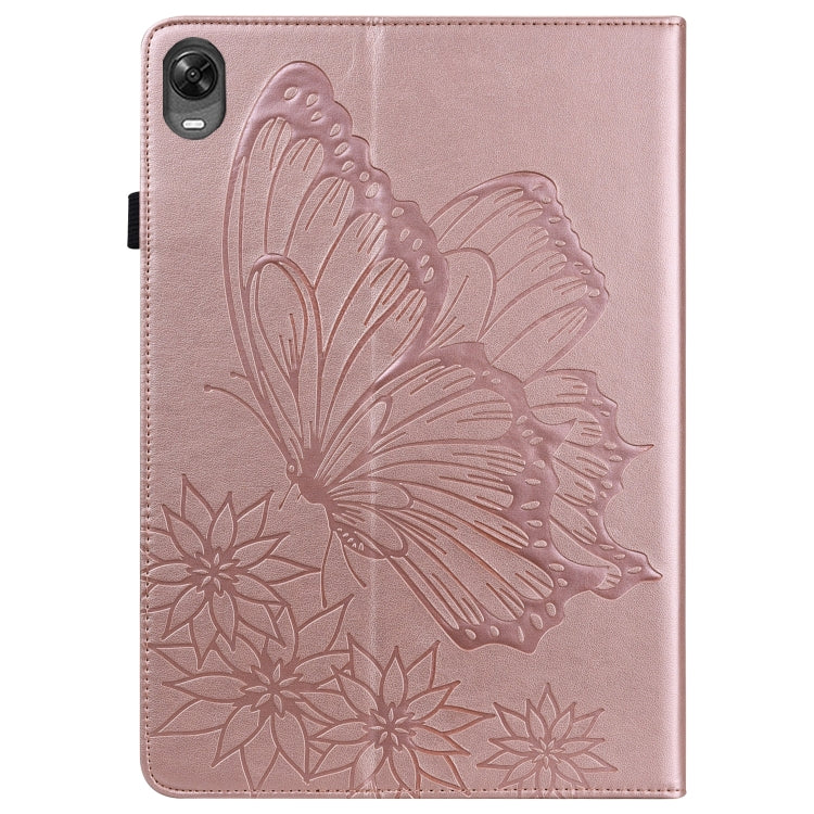 For OPPO Pad 11 inch 2022 Big Butterfly Embossed Leather Tablet Case(Rose Gold) - OPPO by PMC TechLife | Online Shopping South Africa | PMC TechLife | Buy Now Pay Later Mobicred