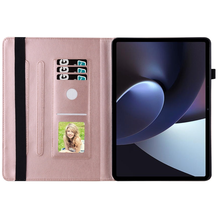 For OPPO Pad 11 inch 2022 Big Butterfly Embossed Leather Tablet Case(Rose Gold) - OPPO by PMC TechLife | Online Shopping South Africa | PMC TechLife | Buy Now Pay Later Mobicred