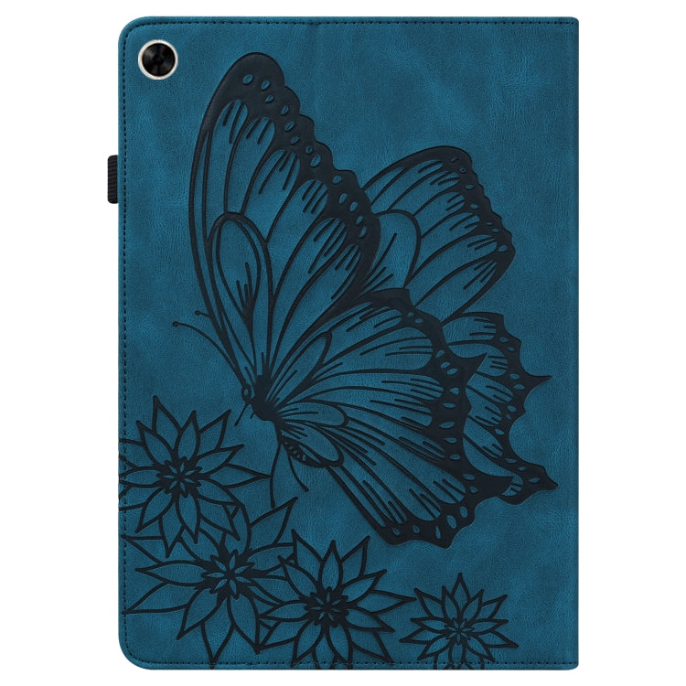 For Realme Pad Big Butterfly Embossed Leather Tablet Case(Blue) - Realme by PMC TechLife | Online Shopping South Africa | PMC TechLife | Buy Now Pay Later Mobicred