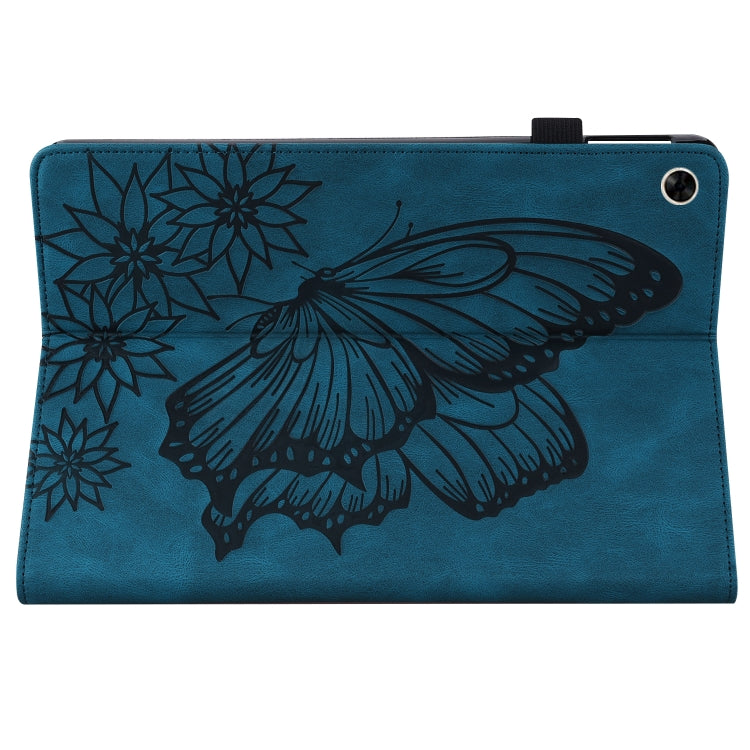 For Realme Pad Big Butterfly Embossed Leather Tablet Case(Blue) - Realme by PMC TechLife | Online Shopping South Africa | PMC TechLife | Buy Now Pay Later Mobicred