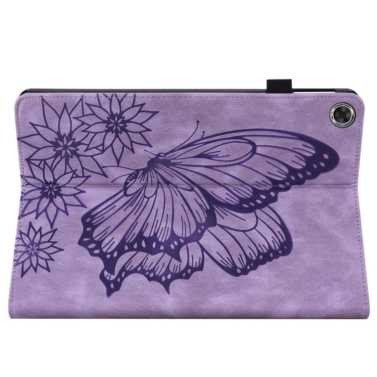 For Lenovo M10 Plus X606F Big Butterfly Embossed Leather Tablet Case(Purple) - Lenovo by PMC TechLife | Online Shopping South Africa | PMC TechLife | Buy Now Pay Later Mobicred