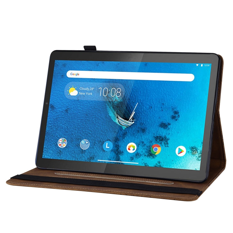 For Lenovo M10 Plus X606F Big Butterfly Embossed Leather Tablet Case(Brown) - Lenovo by PMC TechLife | Online Shopping South Africa | PMC TechLife | Buy Now Pay Later Mobicred