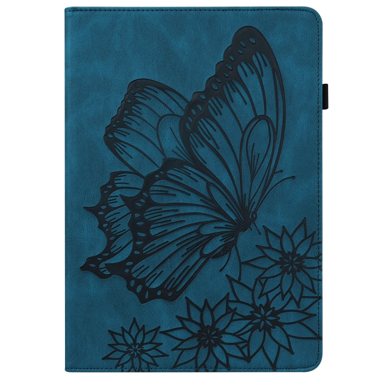 For Lenovo Tab P11 Big Butterfly Embossed Leather Tablet Case(Blue) - Lenovo by PMC TechLife | Online Shopping South Africa | PMC TechLife | Buy Now Pay Later Mobicred