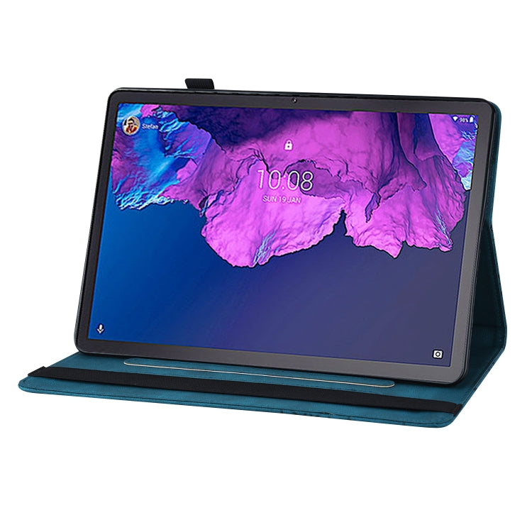 For Lenovo Tab P11 Big Butterfly Embossed Leather Tablet Case(Blue) - Lenovo by PMC TechLife | Online Shopping South Africa | PMC TechLife | Buy Now Pay Later Mobicred