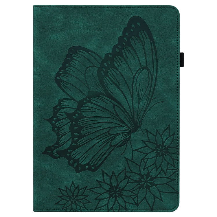 For Lenovo Tab M10 HD 2nd Gen Big Butterfly Embossed Leather Tablet Case(Green) - Lenovo by PMC TechLife | Online Shopping South Africa | PMC TechLife | Buy Now Pay Later Mobicred