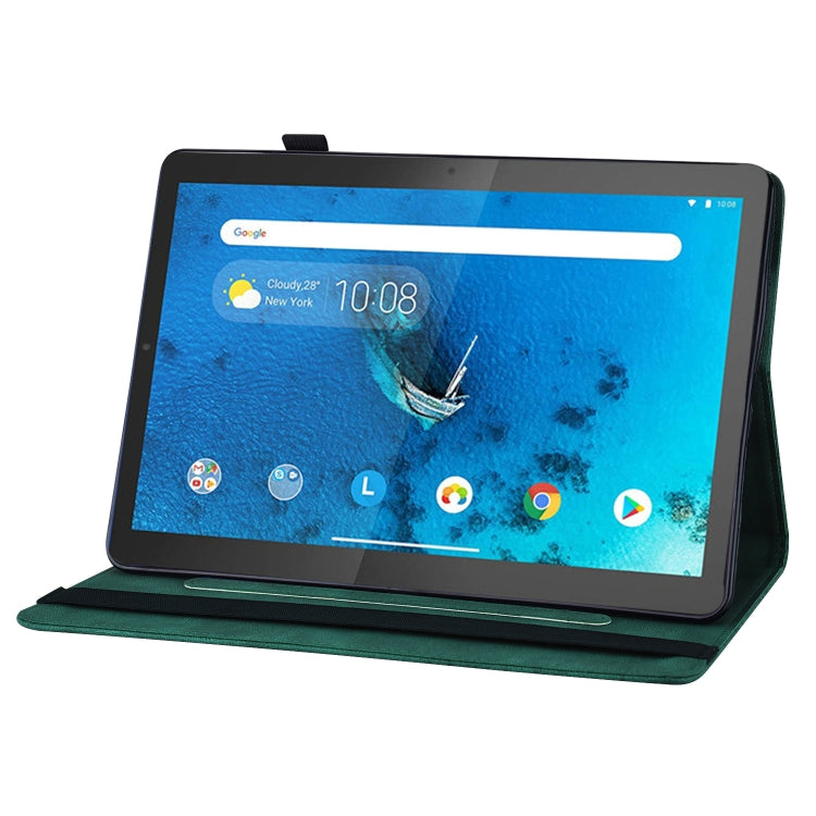 For Lenovo Tab M10 HD 2nd Gen Big Butterfly Embossed Leather Tablet Case(Green) - Lenovo by PMC TechLife | Online Shopping South Africa | PMC TechLife | Buy Now Pay Later Mobicred