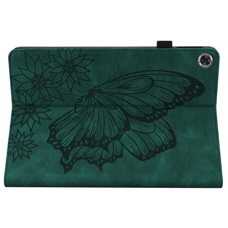 For Lenovo Tab M10 HD 2nd Gen Big Butterfly Embossed Leather Tablet Case(Green) - Lenovo by PMC TechLife | Online Shopping South Africa | PMC TechLife | Buy Now Pay Later Mobicred