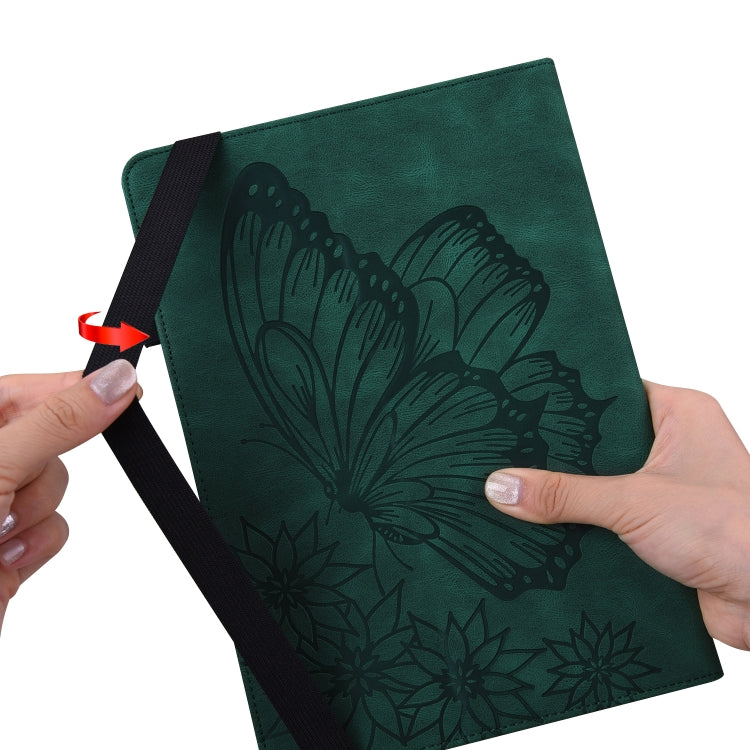 For Lenovo Tab M10 HD 2nd Gen Big Butterfly Embossed Leather Tablet Case(Green) - Lenovo by PMC TechLife | Online Shopping South Africa | PMC TechLife | Buy Now Pay Later Mobicred