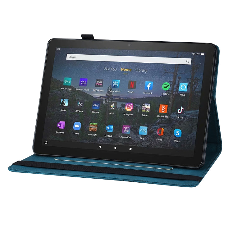 For Amazon Kindle Fire HD 10 / 10 Plus 2021 Big Butterfly Embossed Leather Tablet Case(Blue) - Amazon by PMC TechLife | Online Shopping South Africa | PMC TechLife | Buy Now Pay Later Mobicred