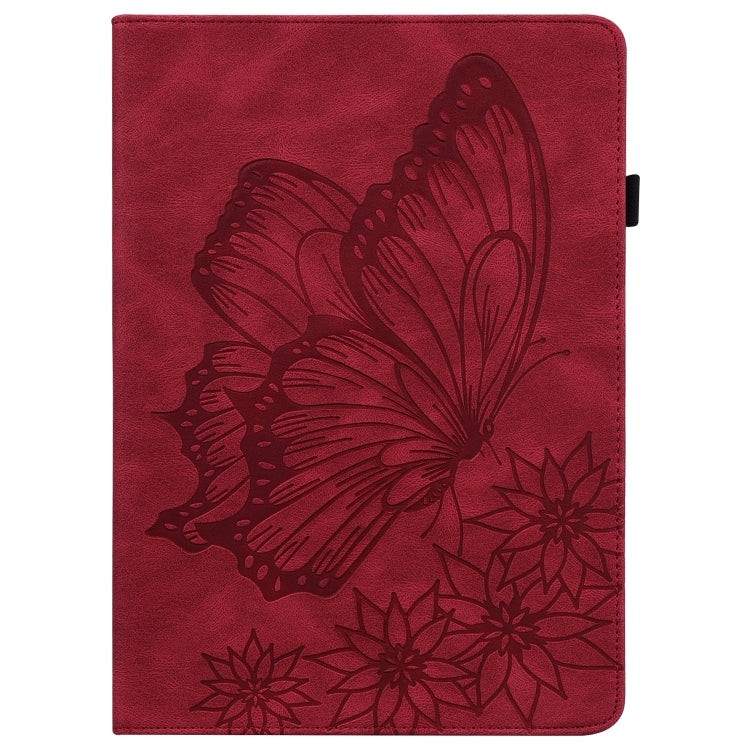 For Amazon Kindle Fire HD 10 2019 / 2017 Big Butterfly Embossed Smart Leather Tablet Case(Red) - Amazon by PMC TechLife | Online Shopping South Africa | PMC TechLife | Buy Now Pay Later Mobicred