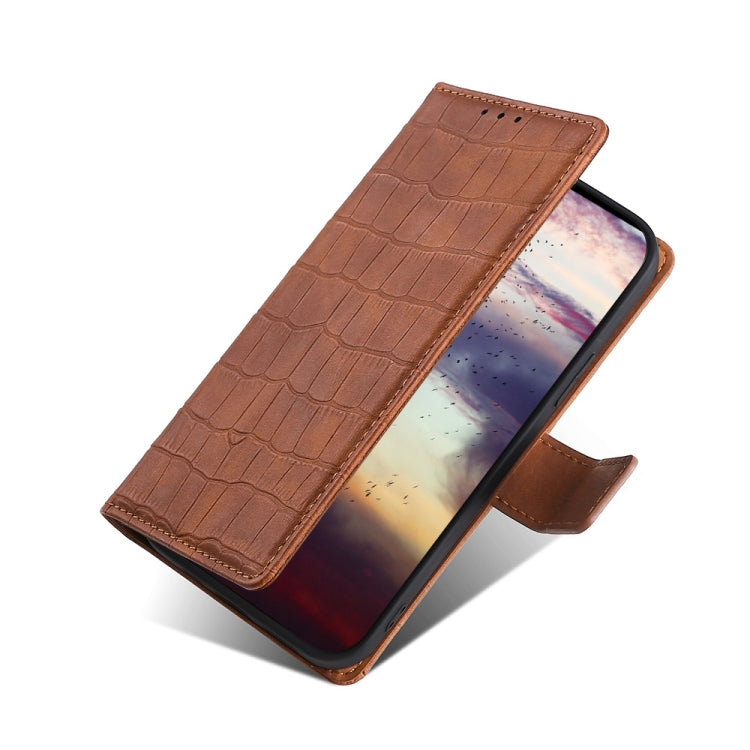 For Blackview A95 Skin Feel Crocodile Magnetic Clasp Leather Phone Case(Brown) - More Brand by PMC Jewellery | Online Shopping South Africa | PMC Jewellery | Buy Now Pay Later Mobicred