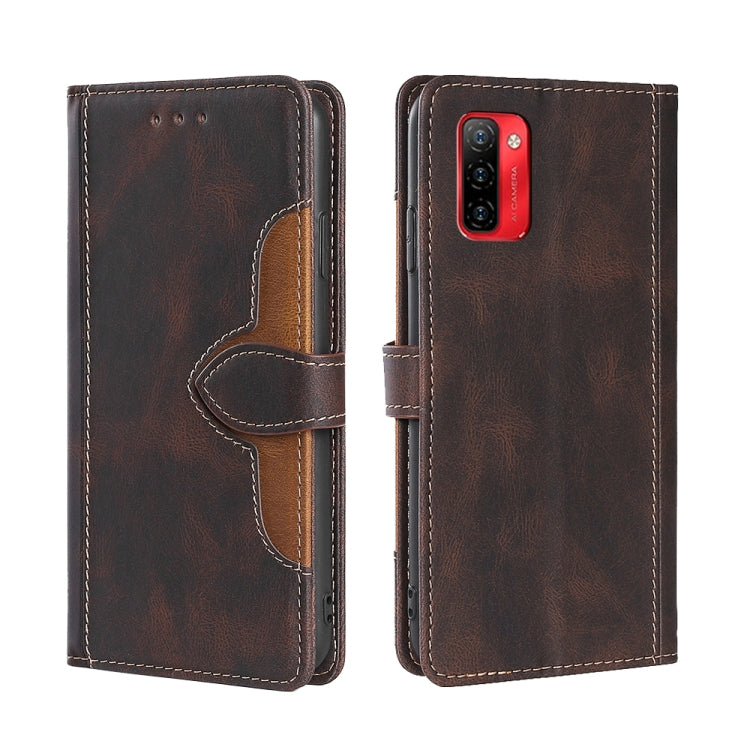 For Ulefone Note 12P Stitching Skin Feel Magnetic Buckle Horizontal Flip PU Leather Case(Brown) - Ulefone Cases by PMC Jewellery | Online Shopping South Africa | PMC Jewellery | Buy Now Pay Later Mobicred