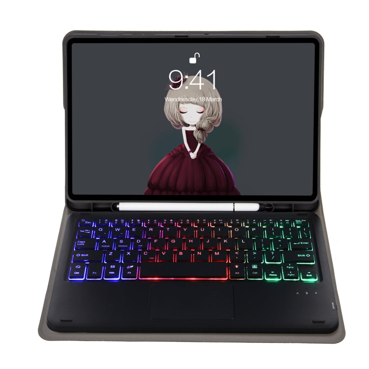 For Samsung Galaxy Tab S8 / S7 A700B-AS Lambskin Texture Backlight Bluetooth Keyboard Leather Tablet Case(Blue) - Samsung Keyboard by PMC TechLife | Online Shopping South Africa | PMC TechLife