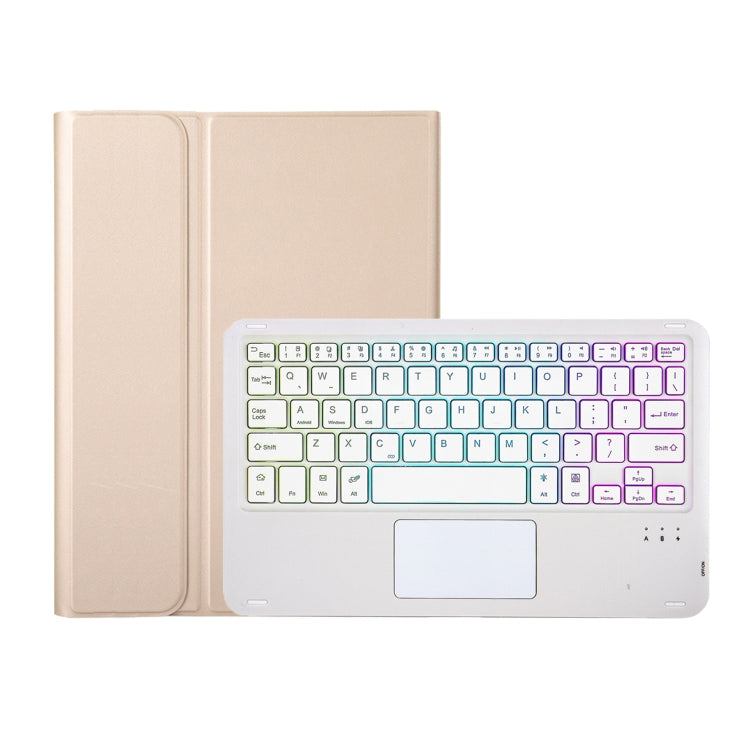 For Samsung Galaxy Tab S8 / S7 A700B-AS Lambskin Texture Backlight Bluetooth Keyboard Leather Tablet Case(Gold) - Samsung Keyboard by PMC TechLife | Online Shopping South Africa | PMC TechLife