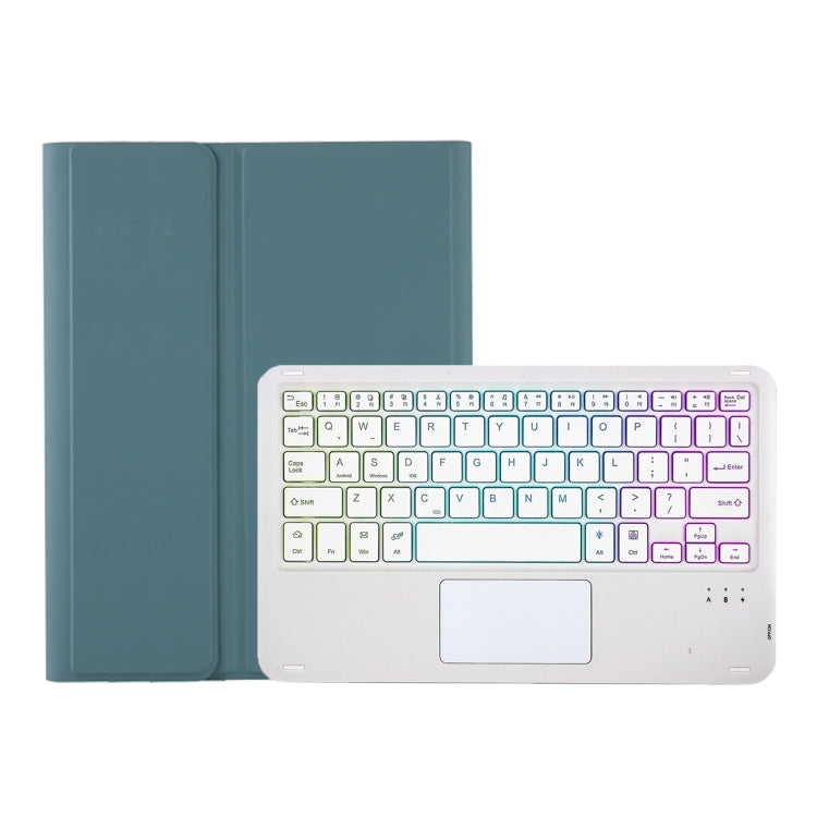 For Samsung Galaxy Tab S8 / S7 A700B-AS Candy Color Backlight Bluetooth Keyboard Leather Tablet Case(Dark Green) - Samsung Keyboard by PMC TechLife | Online Shopping South Africa | PMC TechLife