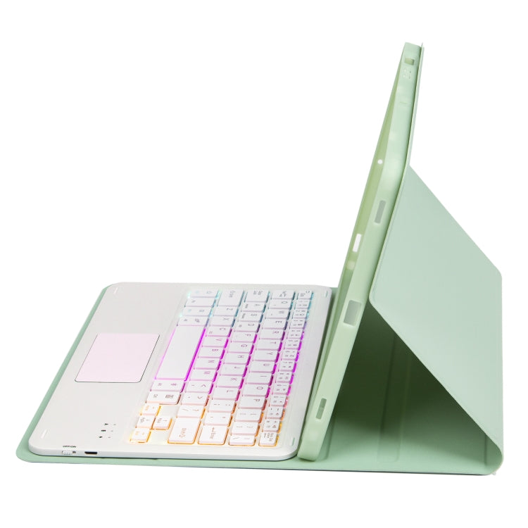 For Samsung Galaxy Tab S8 / S7 A700B-AS Candy Color Backlight Bluetooth Keyboard Leather Tablet Case(Light Green) - Samsung Keyboard by PMC TechLife | Online Shopping South Africa | PMC TechLife