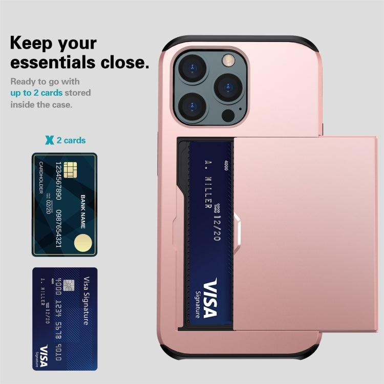For iPhone 14 Plus Shockproof Armor Protective Phone Case with Slide Card Slot  (Army Green) - iPhone 14 Plus Cases by PMC TechLife | Online Shopping South Africa | PMC TechLife