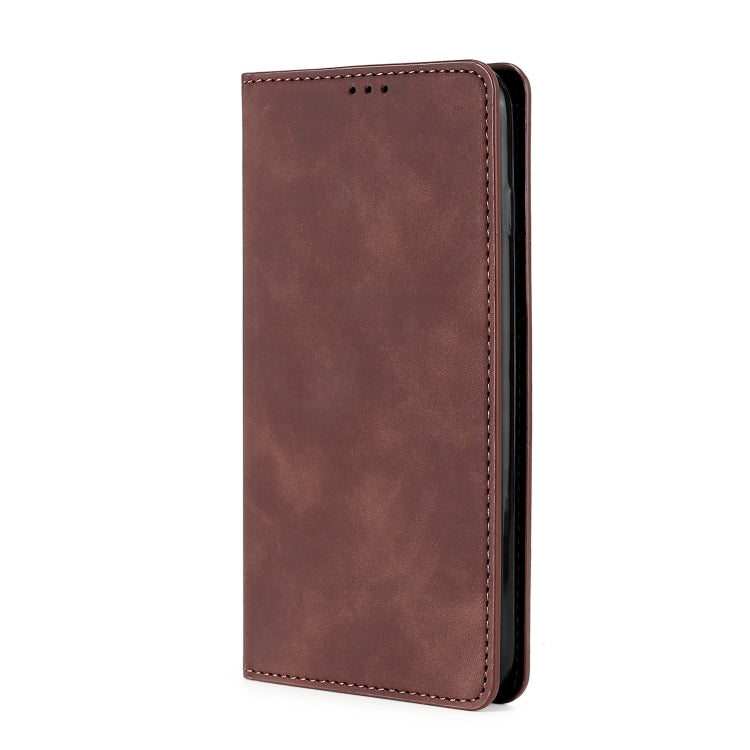 For Blackview A95 Skin Feel Magnetic Horizontal Flip Leather Phone Case(Dark Brown) - More Brand by PMC Jewellery | Online Shopping South Africa | PMC Jewellery | Buy Now Pay Later Mobicred