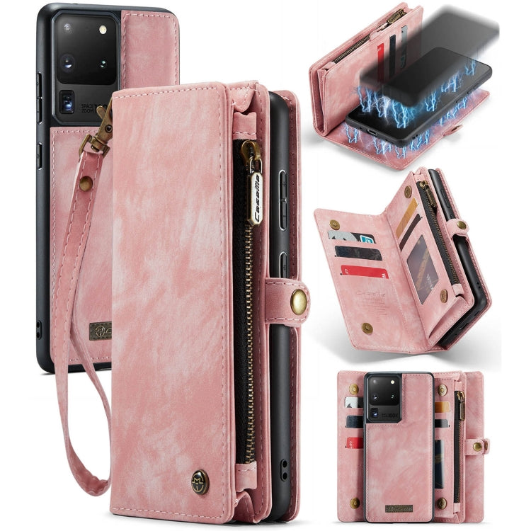 For Samsung Galaxy S20 Plus CaseMe Detachable Multifunctional Horizontal Flip Leather Case, with Card Slot & Holder & Zipper Wallet & Photo Frame (Pink) - Galaxy Phone Cases by CaseMe | Online Shopping South Africa | PMC Jewellery | Buy Now Pay Later Mobicred